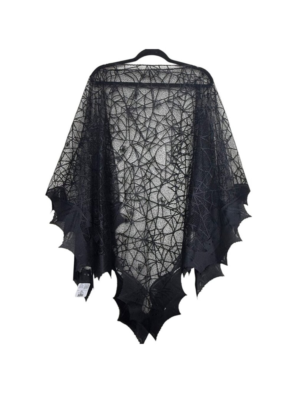 NWT Heritage Lace Black Halloween Spiderweb Bat Poncho 58"x58" USA Made